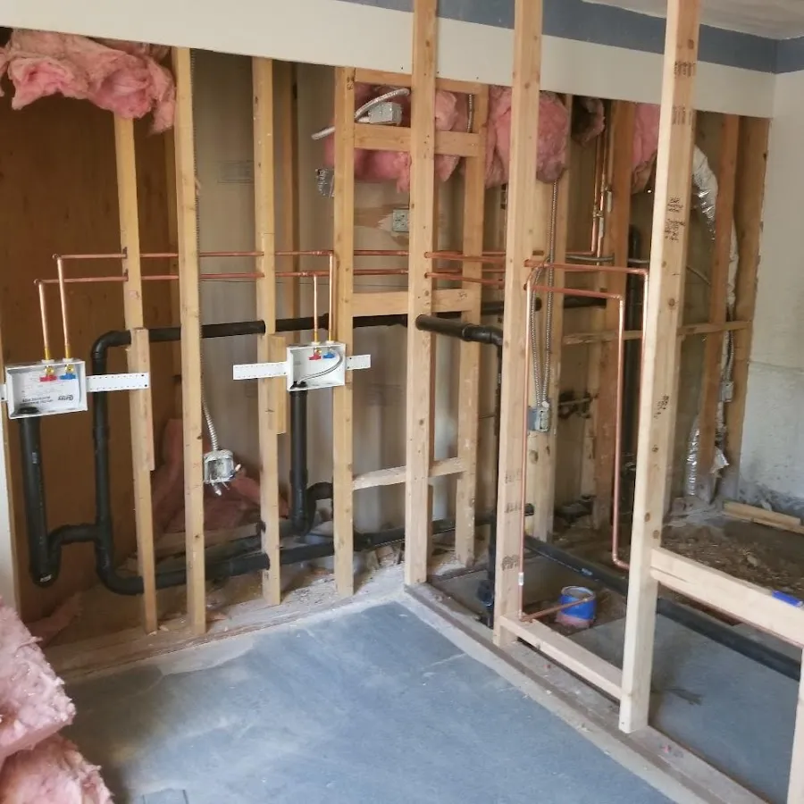 Copper pipe rough-in and plumbing installation in Kearny